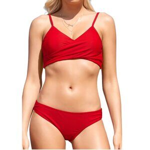 SHEKINI Women's Criss Cross Bikini Push-up Bandage Swimsuits Cheeky Bikini Botto